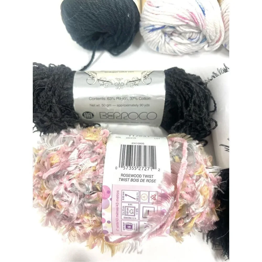 Vintage Assorted Yarn Lot Lily Sugar N Cream Berroco Flare Dante Paton 11 Rolls